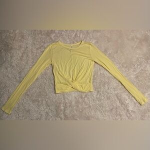 ALO Yoga Yellow Long Sleeve Crop Top